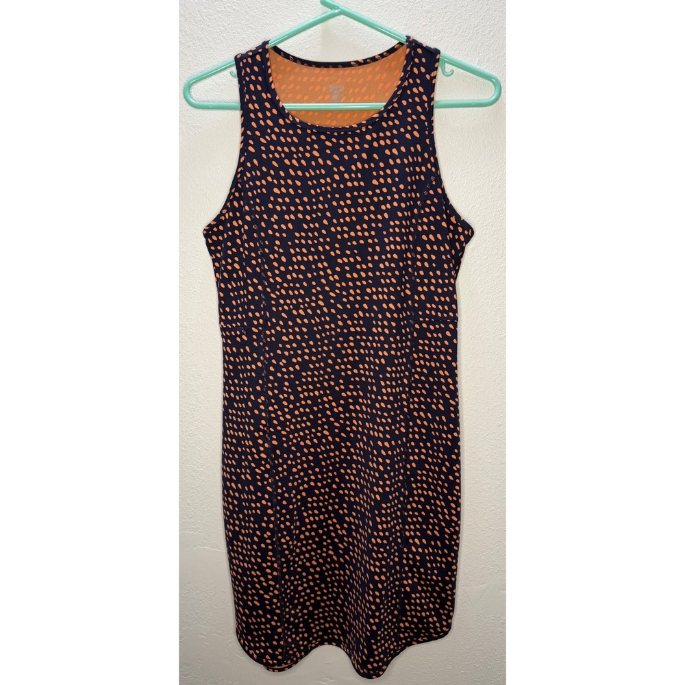 Title Nine Buttah Dress Womens Small Navy Orange Dotted Racerback Activewear